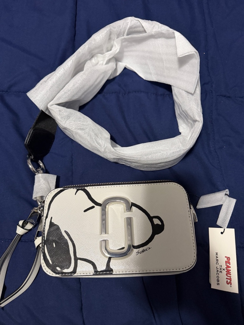Marc Jacobs White Snoopy Camera Crossbody